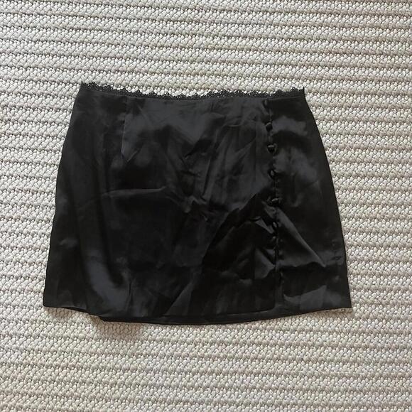 Princess Polly Lace Trim Button Chakira Skirt - Picture 1 of 3